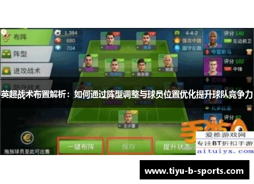 英超战术布置解析:如何通过阵型调整与球员位置优化提升球队竞争力 英超战术布置解析:如何通过阵型调整与球员位置优化提升球队竞争力